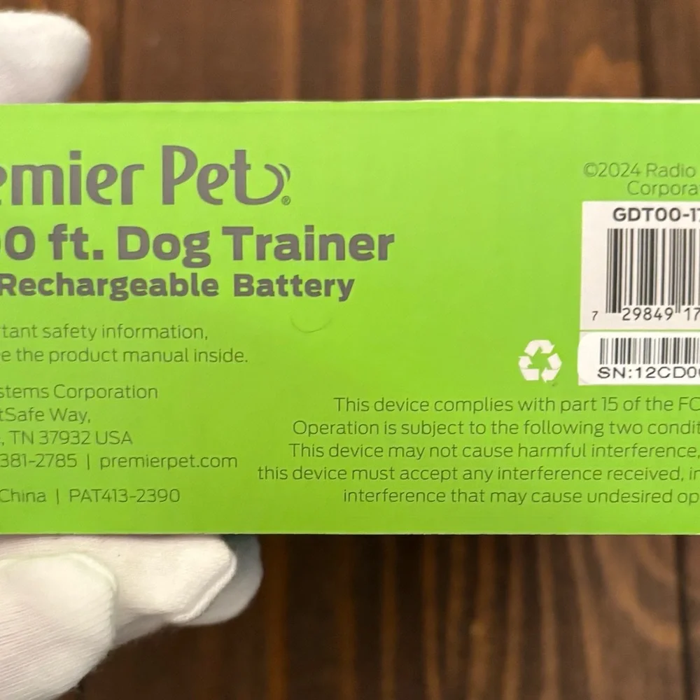 Premier Pet 1000 Ft Dog Trainer Rechargeable Battery Corrects Unwanted Behaviors